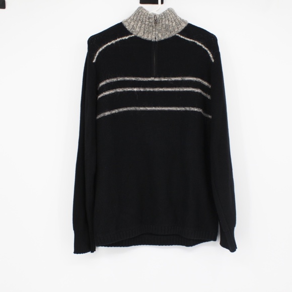 TOMMY HILFIGER Men’s Sweater, Black, Quarter Zip, Cotton, Mohair, Wool Size M - Picture 1 of 12